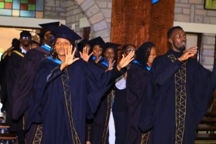 Graduands dancing