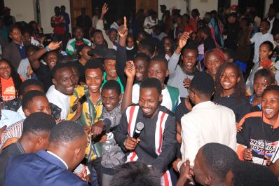 Members of kucc dancing during the talent show 2024.